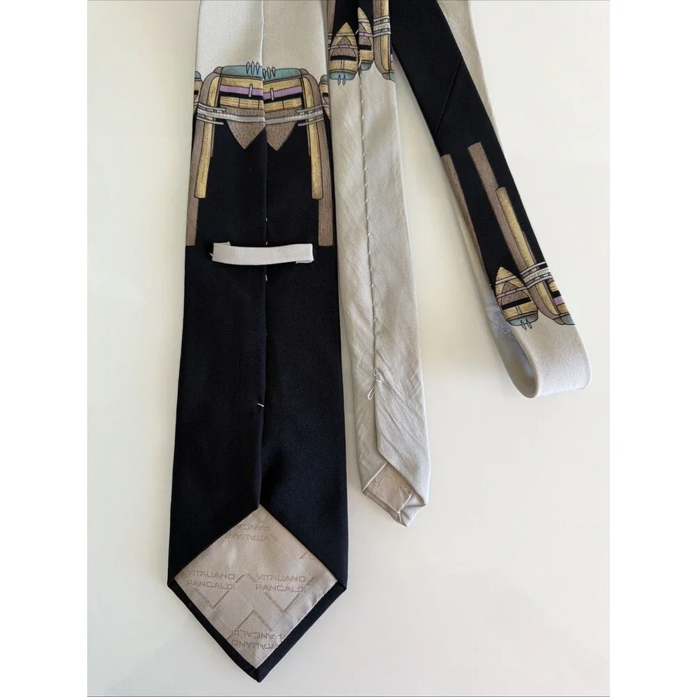 Vintage Vitaliano Pancaldi Italy Silk Jukebox Tie